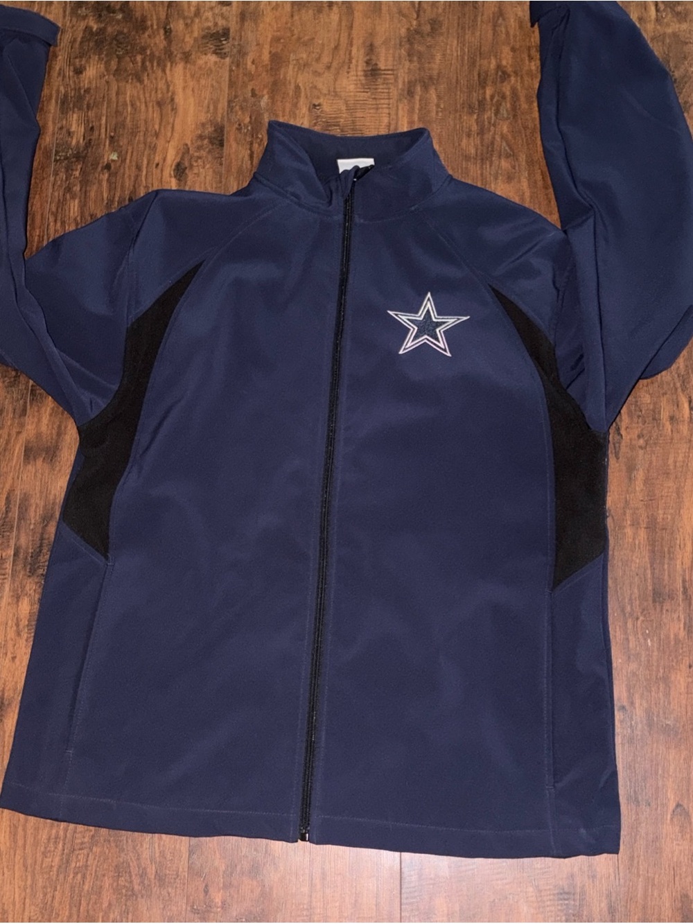 Men's Navy Windbreaker Jacket with Star Patch - Picture 4 of 6